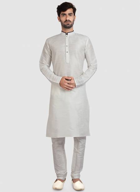 Off White Colour Party Wear Mens Silk Kurta Pajama Collection 1272